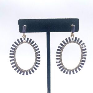 Elegant Purple Crystal Hoop Earrings